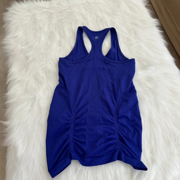Athleta Fastest Track Seamless Ruched Racerback Tank Royal Purple Gym XS #643266 - Picture 5 of 6